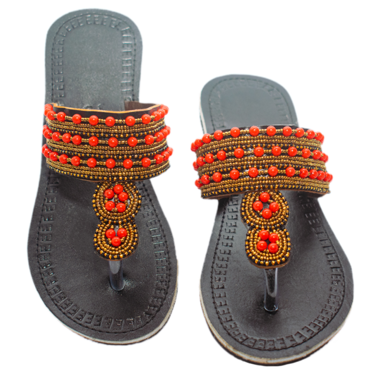 Natural Beaded Sandals